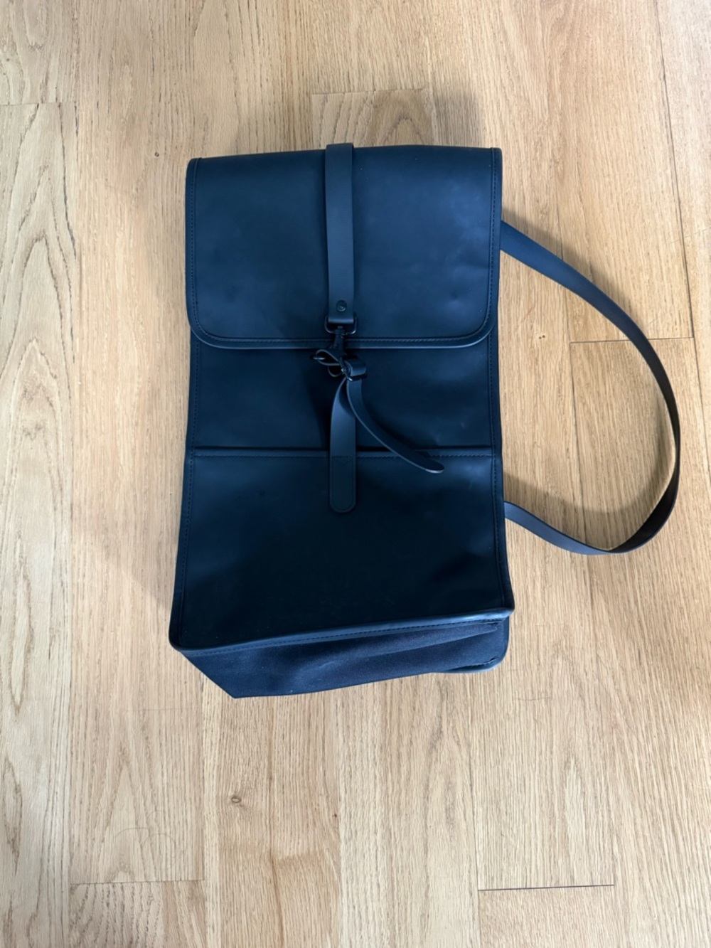 Rains Black Vertical Sling Bag
